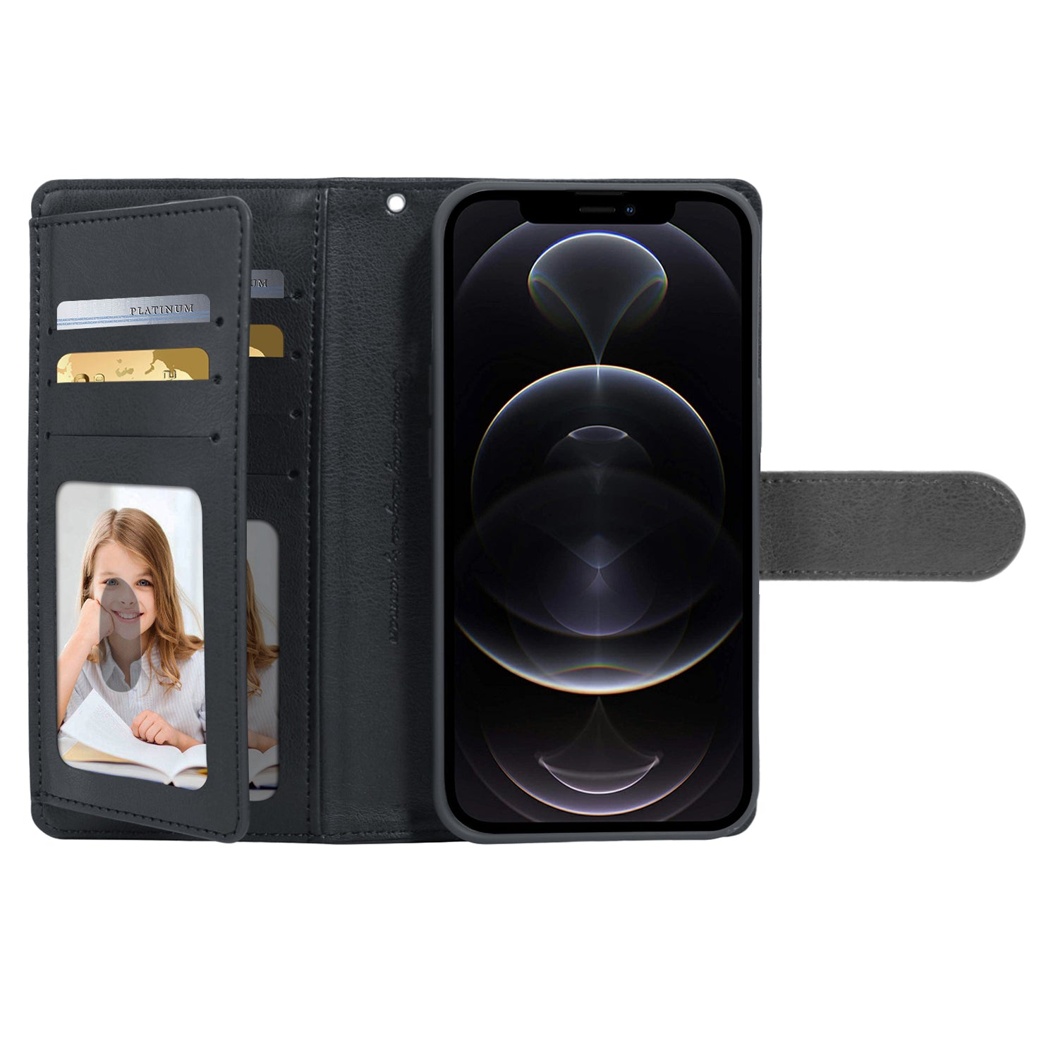 HANMAN Mila Series Phone Wallet Case for iPhone 12/12 Pro 6.1 inch Shockproof PU Leather Stand Cover HANMAN Mila Series Phone Wallet Case for iPhone 12/12 Pro 6.1 inch Shockproof PU Leather Stand Cover